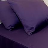 Homespell Egyptian Cotton 500 Thread Count 8 - Pc Solid Sheet Set,duvet Cover Set and White Comforter Purple - Full/queen