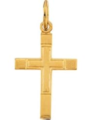 14K Gold Childs Cross Pendant