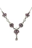Image of Amethyst & Pearl Set Silver Necklace.