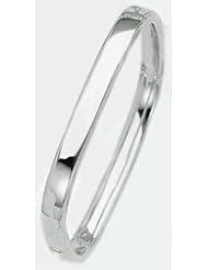 7mm 14k High Polished White Gold Bangle Bracelet