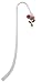 Red Rose Flower Silver Plated Charm Bookmark with Siam Swarovski Drop