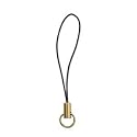 Cell Phone Strap Black/ Gold Tone Split Ring (10)