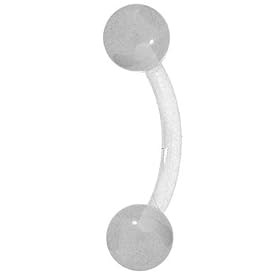 CLEAR Bioplast UV Acrylic Eyebrow Barbells Body Jewelry
