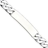 Sterling Silver 8inch Engraveable Antiqued Figaro Link ID Bracelet