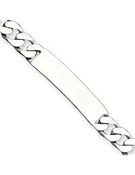 Sterling Silver 8inch Engraveable Antiqued Curb Link ID Bracelet