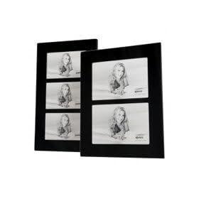 Kenro Black Glass 6x4" 3 Aperture Photo Frame (BG1015/3)