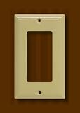 GE 40032 Polybag Single Rocker Switch Wall Plate, Ivory Nylon