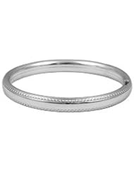 Infant And Baby Jewelry - Silver 4 1/2 In Beaded Edge Bangle Bracelet