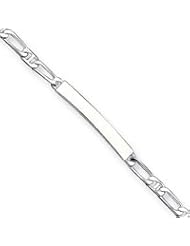 Sterling Silver 8inch Polished Engraveable Anchor Link ID Bracelet