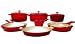 13 Piece Enameled Cast Iron Red Cookware Set, Holiday on Sale!