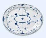 BLUE FLUTED FULL LACE LG. OV. PLATTER 14.25