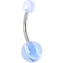 Light Blue Marble Belly Button Ring