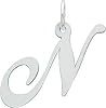 Low price Sterling Silver Medium Script Initial N Charm