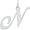 image Sterling Silver Medium Script Initial N Charm