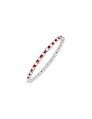 Ruby and Diamond Eternity Bangle 14K White Gold - 2.00 CT TGW