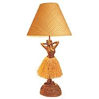 36" Iolani in Bronze Motion Hips Hula Girl Table Light Plus Lamp Shade - #60074
