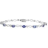 14k White Gold Tanzanite and Diamond Bracelet 2.78 TCW