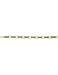 Black & Gold Immersion Plated Stainless Steel Rectangular Link Bracelet