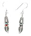 By Artist F. Barney Beautiful! Sterling-silver Genuine stones Feather Navajo dangle-earrings picture