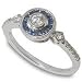 Peter Lam Designer Sapphire and Diamond Ring in 18k White Gold