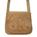 Nubuck leather shoulder bag, 'Wayside Flower'