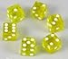 Yellow Transparent Dice D6 16mm Set of 6