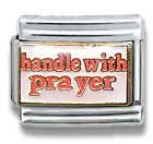 Clearly Charming Handle with Prayer, Christian, Religious Theme Italian Charm