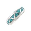 Southwestern Style Turquoise Chip Inlay Chevron Ring in Sterling Silver for Men or Women, Sizes, 5, 6, 7, 8, 9, 10, 11, 12, 13, 14, and 15, #7896