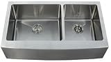 Kraus 36 inches Farmhouse Apron Double Bowl 16 gauge Stainless Steel Kitchen Sink