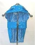 Dog Raincoat - Designer Blue Vinyl--Dog Raincoat W/D-Ring, Matching Vinyl Hat and Leash - X-Small (XS)