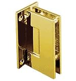 CRL Geneva 037 Series Gold Plated Wall Mount Full Back Plate Standard Hinge