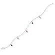9" Rhodium Plated Anklet with Heart Shape Fuchsia and Purple Bezel Set CZs