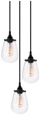 Sonneman 4293-25 Three Light Pendant, Black