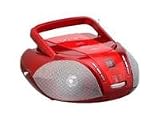 Zoom Produkt-Bild: Elta 6681 Tragbarer CD-Player (UKW-/MW-Tuner, 40 Watt PMPO Verst&auml;rker, Lautsprecher, Teleskopantenne, Kopfh&ouml;reranschluss) rot