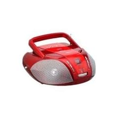 Elta 6681 Tragbarer CD-Player (UKW-/MW-Tuner, 40 Watt PMPO Verst�rker, Lautsprecher, Teleskopantenne, Kopfh�reranschluss) rot