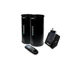 New CABLES Audio Unlimited 900MHz Wireless Indoor/Outdoor Speakers w/Remote/Dual Power Trans Black