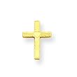 14k Post Cross Earrings w/Heart Center