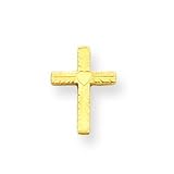 14k Post Cross Earrings w/Heart Center