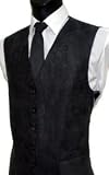 Men's Black Suede Effect Front Panel Waistcoat