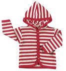 from Organics for Kids Organics for Kids Nautical Stripe Hooded Top red 6-12M
