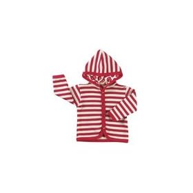 Organics for Kids Nautical Stripe Hooded Top red 6-12M