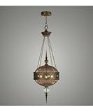 Fine Art Lamps 575940 Byzance 3 Light Ceiling Pendant in Antique Gilt Bronze with Hand blown pale amethyst glass. glass