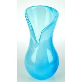 Glass Blue Vase Beautiful 100% Handblown Art X380-2