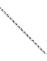 14k Gold White Gold 3.1mm D/C Rope Chain 9 Inches
