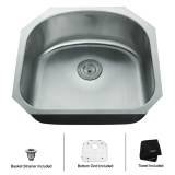 Kraus KBU10 23-Inch Undermount Single Bowl 16 gauge Kitchen Sink, Stainless Steel