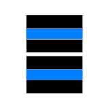 Thin Blue Line Decal - Sheet of 2 - Police - Window Bumper Laptop Stickers