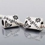 Antique Silver Tone Daughter Charm Bead Fits Pandora Style Bracelets