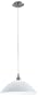 Eglo 88491A Lord-3, Nickel/wiped White, 1-Light Pendant Light Fixture
