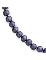 Genuine IceCarats Designer Jewelry Gift 14K 4.5-5Mm Black Freshwater Onion Cultured Pearl Necklace In 16.00 Inch