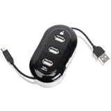 IOGEAR 3-Port USB 2.0 Mobile Hub GUH276 (Black)